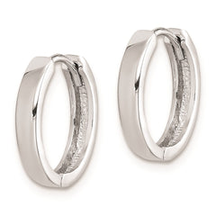 Sterling Silver Rhodium Polished Hinged Hoop Earrings - 7