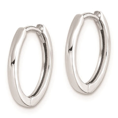 Sterling Silver Rhodium Polished Hinged Hoop Earrings - 3