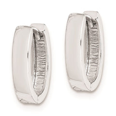 Sterling Silver Rhodium Polished Hinged Hoop Earrings - 5