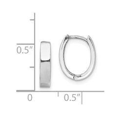 Sterling Silver Rhodium Polished Hinged Hoop Earrings - 5