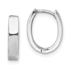 Sterling Silver Rhodium Polished Hinged Hoop Earrings - 5