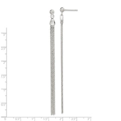 Sterling Silver Polished Fancy Long Linear Post Dangle Earrings