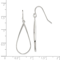 Sterling Silver Polished Teardrop Dangle Earrings