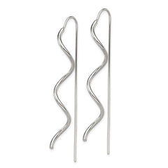 Sterling Silver Polished Spiral Dangle Earrings