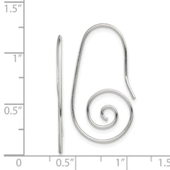 Sterling Silver Rhodium-plated Hook Swirl Earrings