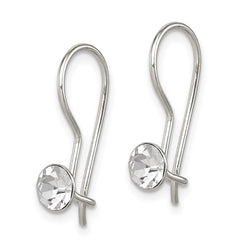 Sterling Silver Polished Stellux Crystal Dangle Earrings