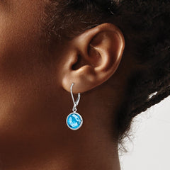 Sterling Silver Rhodium-plated Blue Topaz Earrings - 3