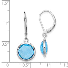 Sterling Silver Rhodium-plated Blue Topaz Earrings - 3
