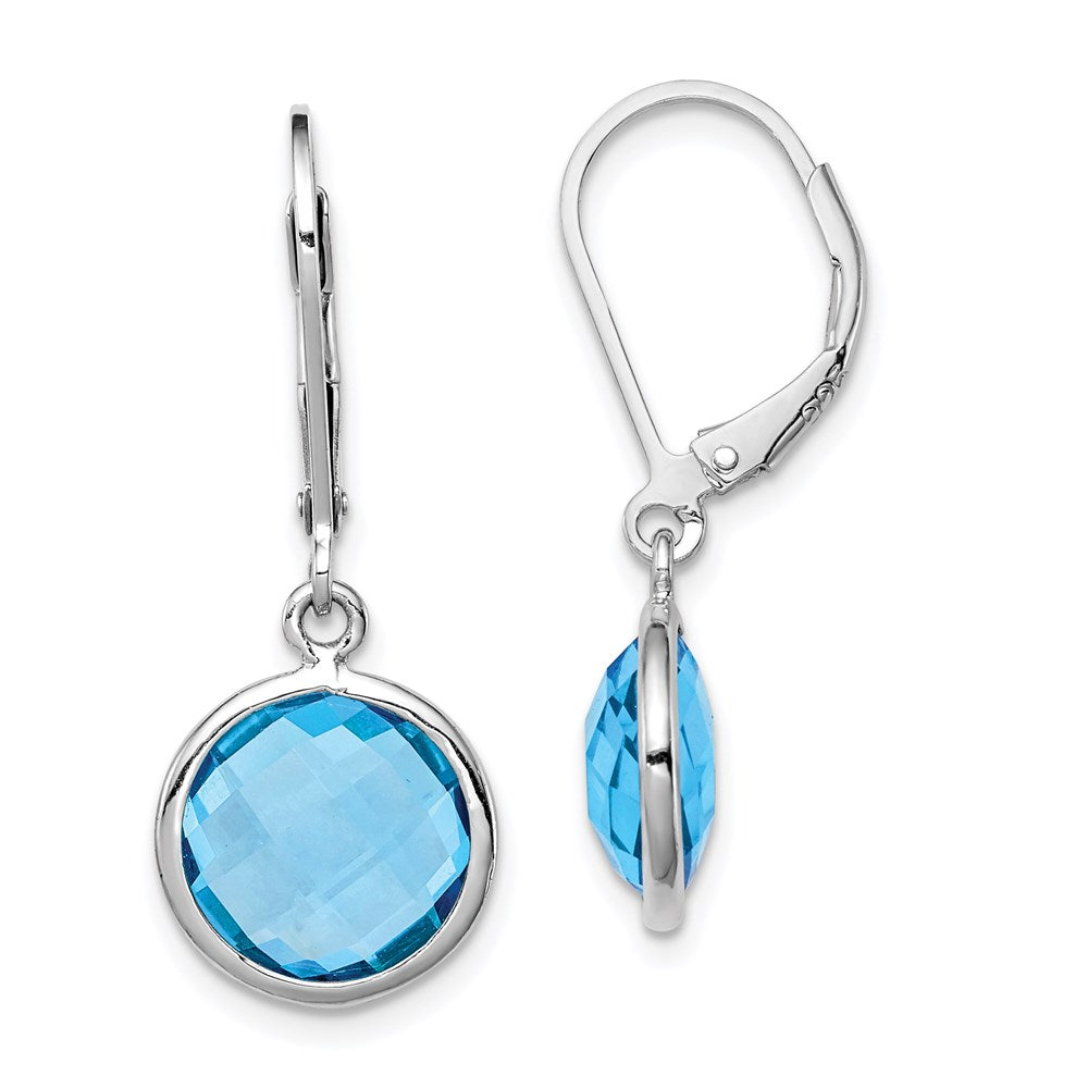 Sterling Silver Rhodium-plated Blue Topaz Earrings - 3