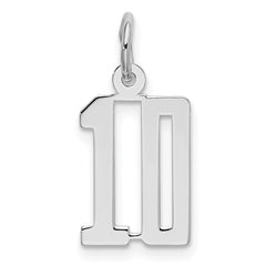 Sterling Silver/Gold-Plated Elongated Number 10 Charm