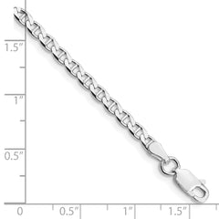 Sterling Silver Rhodium-plated 3.15mm D/C Flat Anchor Curb Chain - 6