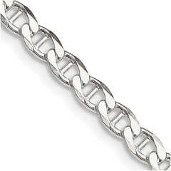 Sterling Silver 4.0mm D/C Flat Anchor Curb Chain - 7