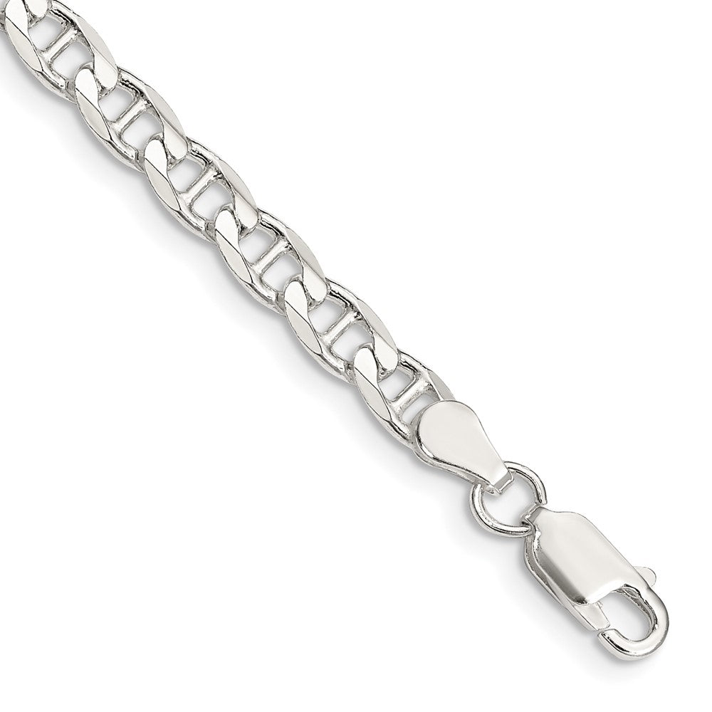 Sterling Silver 4.65mm D/C Flat Anchor Curb Chain - 8