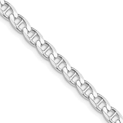 Sterling Silver Rhodium-plated 4.65mm D/C Flat Anchor Curb Chain - 2