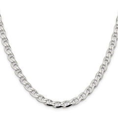 Sterling Silver 5.7mm D/C Flat Anchor Curb Chain - 8