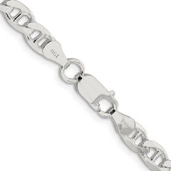 Sterling Silver 5.7mm D/C Flat Anchor Curb Chain - 8