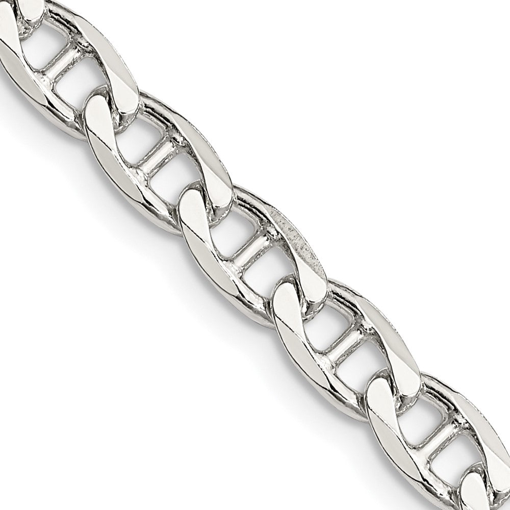 Sterling Silver 5.7mm D/C Flat Anchor Curb Chain - 8