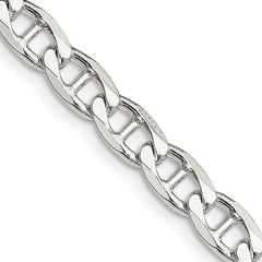 Sterling Silver 5.7mm D/C Flat Anchor Curb Chain - 8