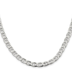 Sterling Silver 6.5mm D/C Flat Anchor Curb Chain - 5