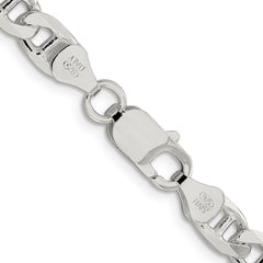 Sterling Silver 6.5mm D/C Flat Anchor Curb Chain - 4