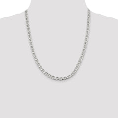 Sterling Silver 6.5mm D/C Flat Anchor Curb Chain - 5