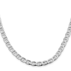 Sterling Silver Rhodium-plated 6.5mm D/C Flat Anchor Curb Chain