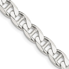 Sterling Silver 7.4mm D/C Flat Anchor Curb Chain - 3