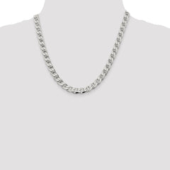 Sterling Silver 8.25mm D/C Flat Anchor Curb Chain