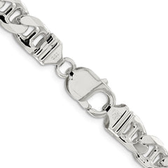 Sterling Silver 9mm D/C Flat Anchor Curb Chain - 4