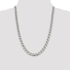 Sterling Silver 9mm D/C Flat Anchor Curb Chain - 4