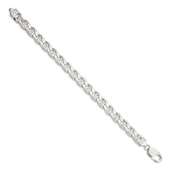Sterling Silver 9mm D/C Flat Anchor Curb Chain - 6