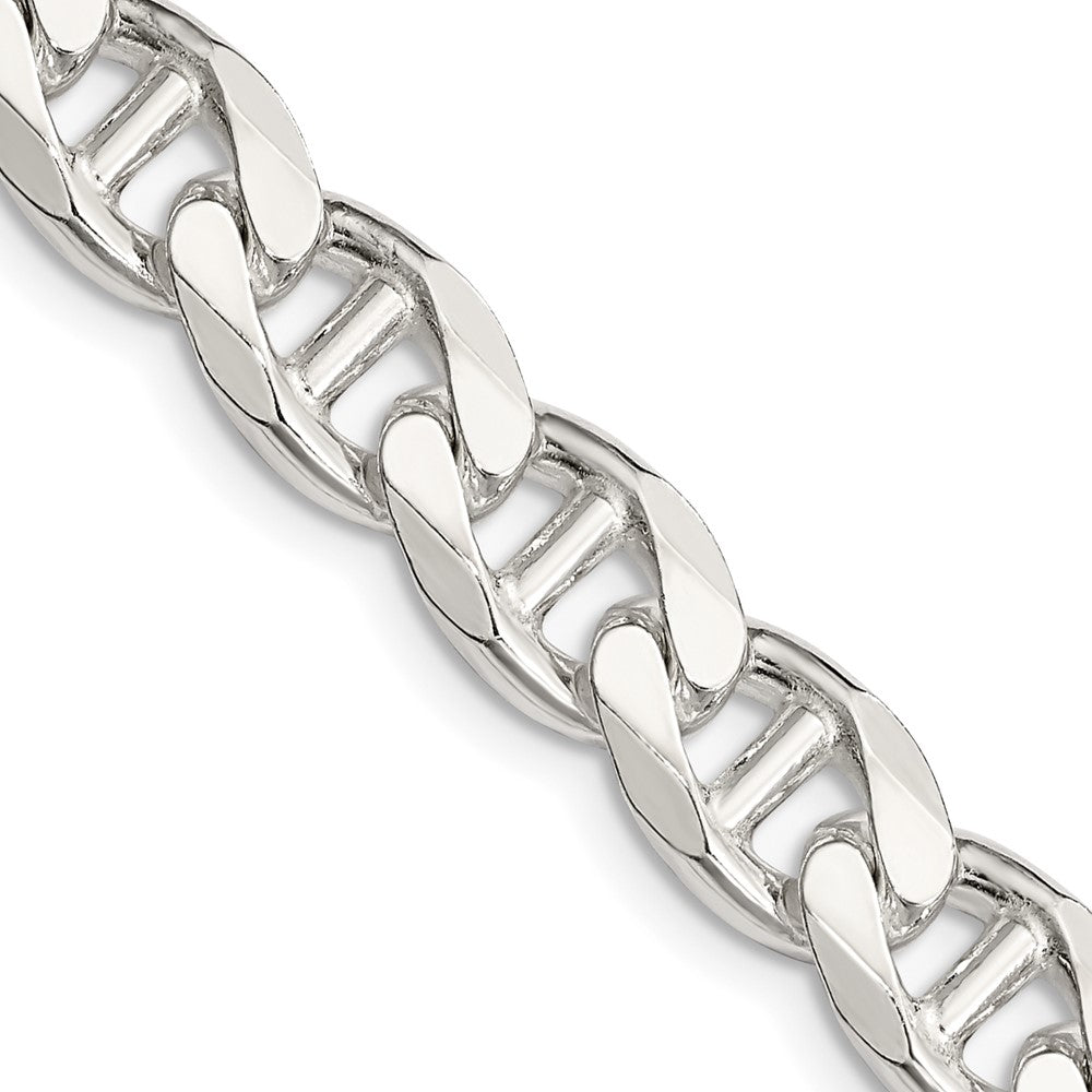 Sterling Silver 9mm D/C Flat Anchor Curb Chain - 4