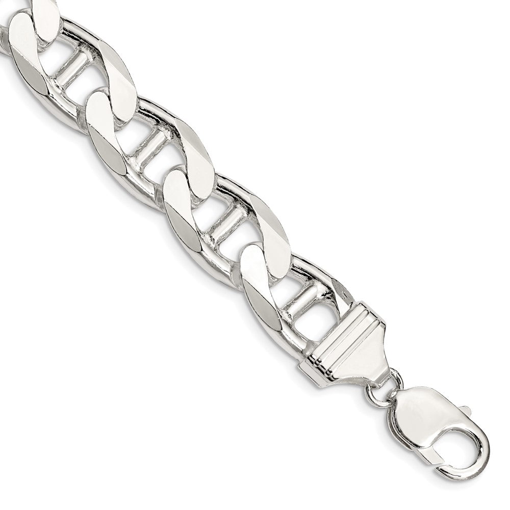 Sterling Silver 13.5mm D/C Flat Anchor Curb Chain - 3