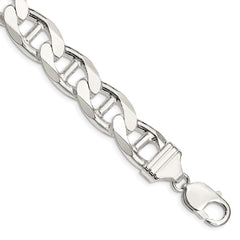 Sterling Silver 13.5mm D/C Flat Anchor Curb Chain - 3
