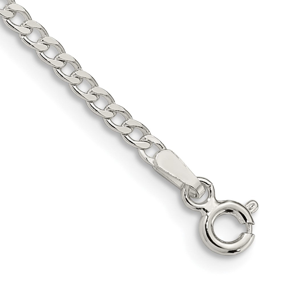 Sterling Silver 2.3mm Beveled Curb Chain - 10