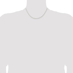 Sterling Silver Rhodium-plated 2.3mm Beveled Curb Chain