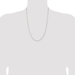 Sterling Silver Rhodium-plated 2.3mm Beveled Curb Chain - 8