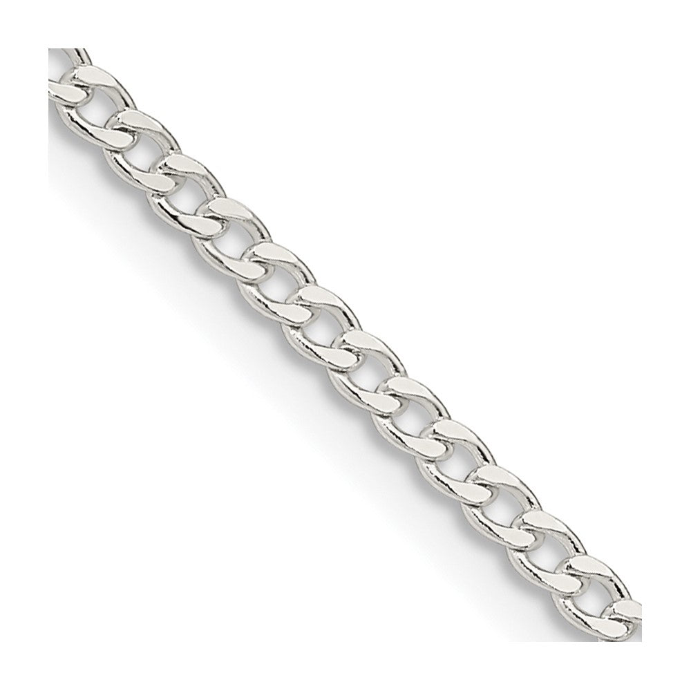 Sterling Silver 2.3mm Beveled Curb Chain - 3