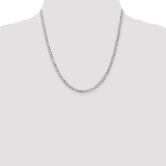 Sterling Silver 3.2mm Beveled Curb Chain - 7