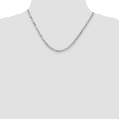 Sterling Silver Rhodium-plated 3.2mm Beveled Curb Chain - 5