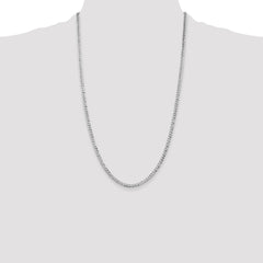 Sterling Silver Rhodium-plated 3.2mm Beveled Curb Chain - 6