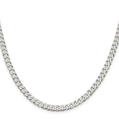 Sterling Silver 5mm Beveled Curb Chain - 8