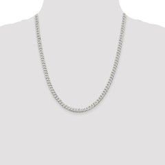 Sterling Silver 5mm Beveled Curb Chain - 4