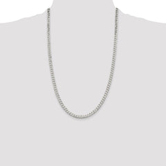 Sterling Silver 5mm Beveled Curb Chain - 9