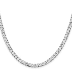 Sterling Silver Rhodium-plated 5mm Beveled Curb Chain - 5