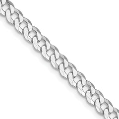 Sterling Silver Rhodium-plated 5mm Beveled Curb Chain - 5