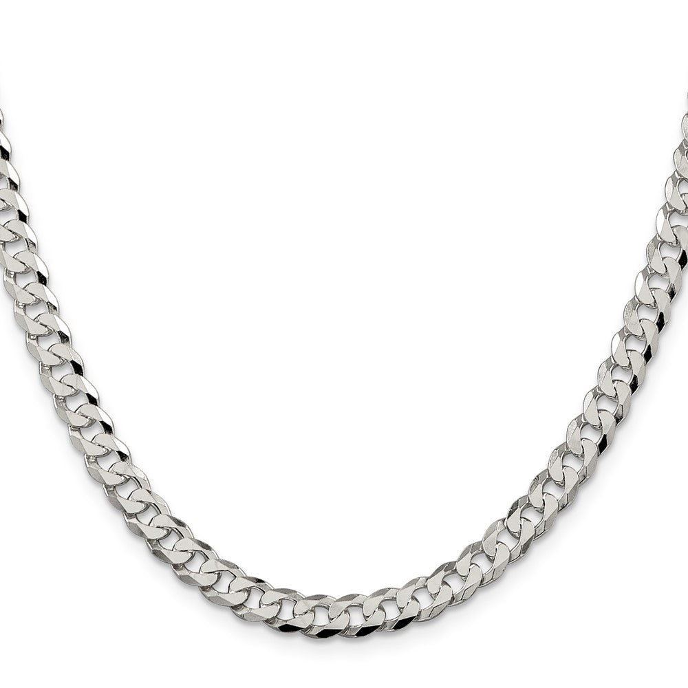 Sterling Silver 6mm Beveled Curb Chain