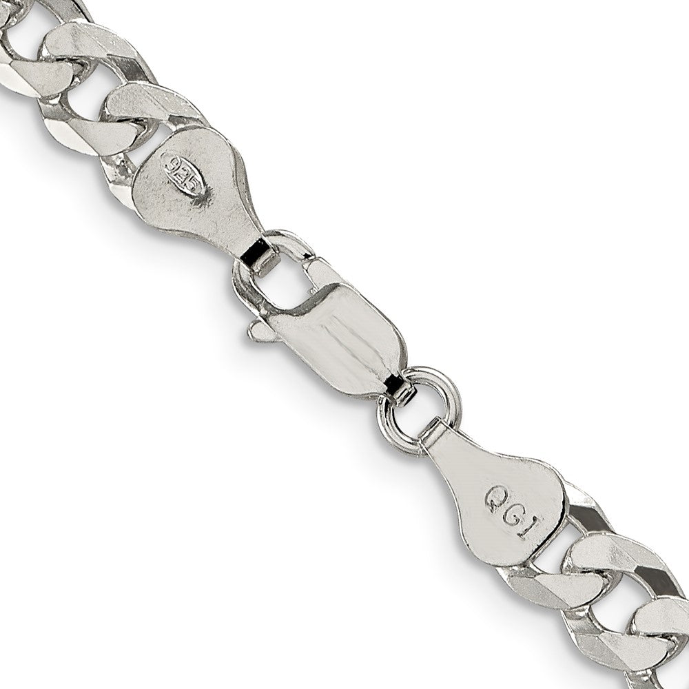 Sterling Silver 6mm Beveled Curb Chain