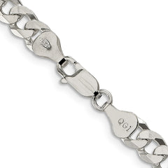 Sterling Silver 6mm Beveled Curb Chain - 11