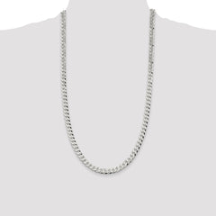 Sterling Silver 7mm Beveled Curb Chain - 3